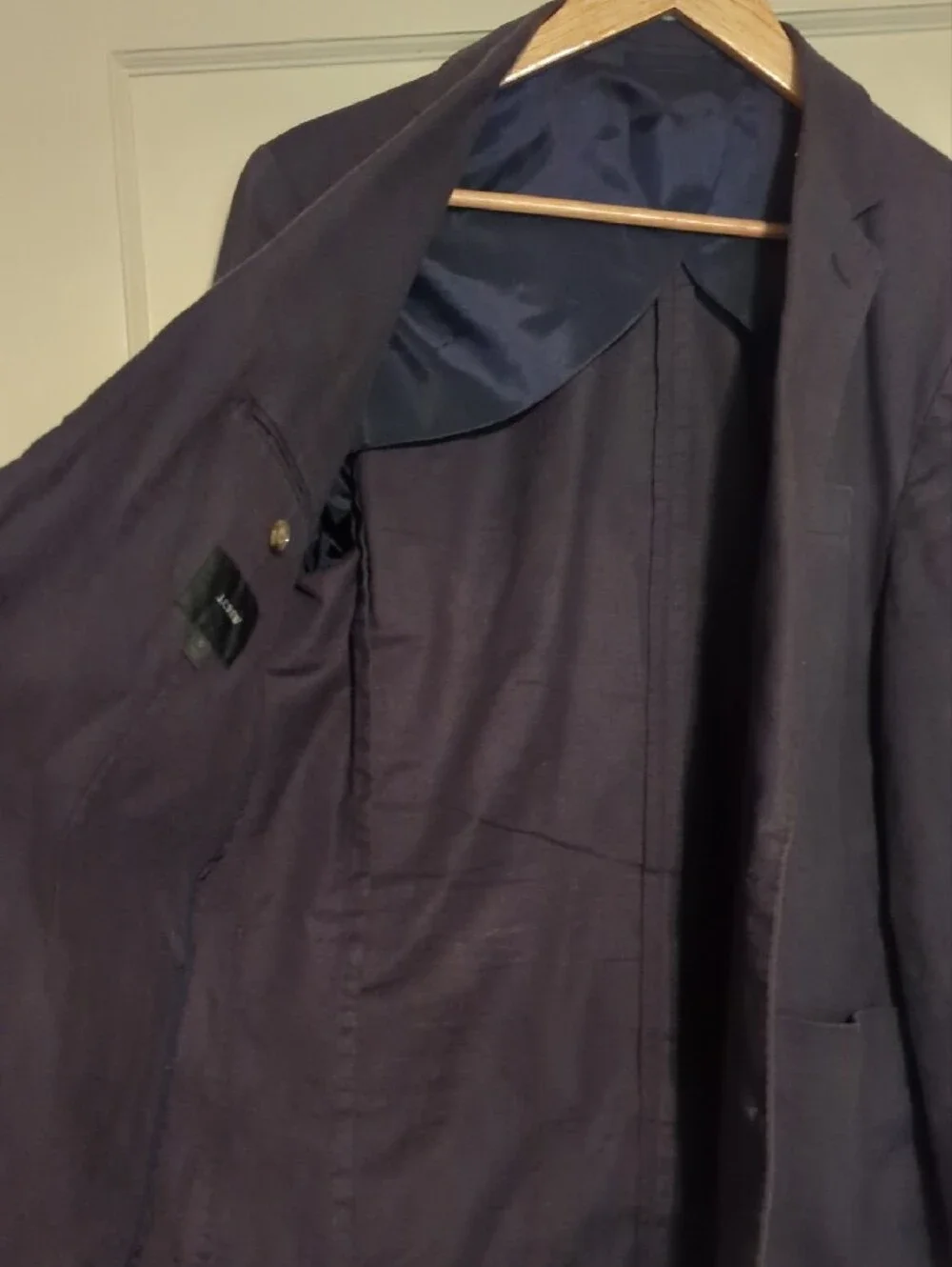 J. Crew Men's Dark Navy Two-Button Sport Coat Hemp/Cotton blend